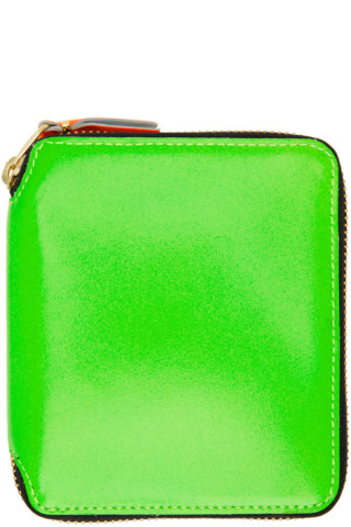 Comme des Garçons Wallets: 绿色 Super Fluo 钱包 | SSENSE