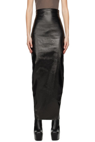 Rick Owens: Black Al Pillar Denim Maxi Skirt | SSENSE