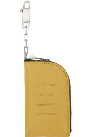 Rick Owens: Yellow Hook Wallet | SSENSE Canada