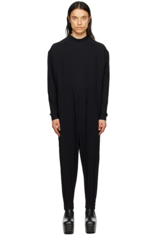 Black Tommy Flightsuit by Rick Owens on Sale