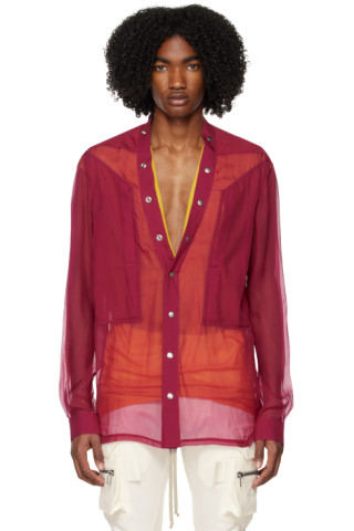 Pink Fogpocket Larry Shirt by Rick Owens on Sale