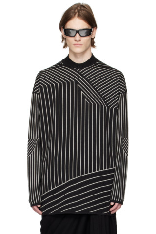 Black & Off-White Tommy Sweater by Rick Owens on Sale