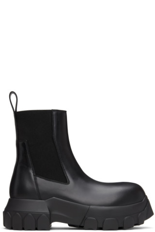 Rick Owens: Black Beatle Bozo Tractor Chelsea Boots | SSENSE Canada