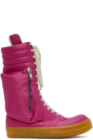 Pink Cargobasket Sneakers by Rick Owens on Sale