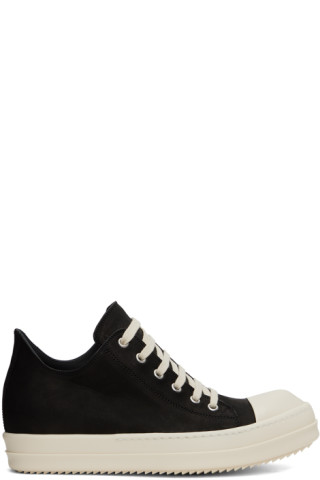 Rick Owens: Black Nubuck Low Sneakers | SSENSE Canada