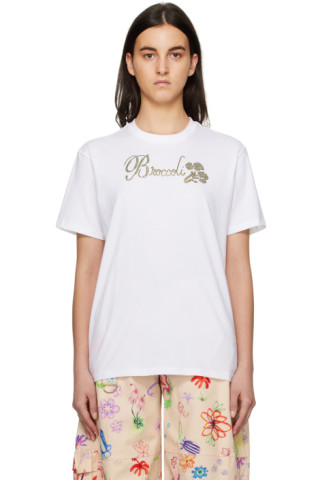 Collina Strada: White Embellished T-Shirt | SSENSE