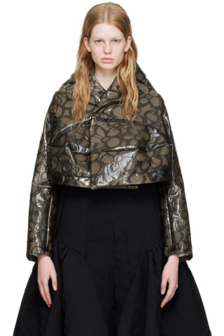 Comme des Garçons Flower Short Jacket Gray Flower Jacket by Comme des Garçons on Sale