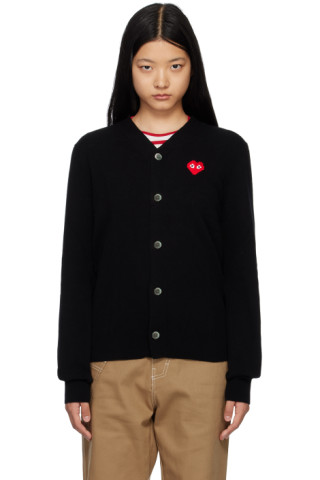 COMME des GARÇONS PLAY: Black Invader Edition Cardigan | SSENSE