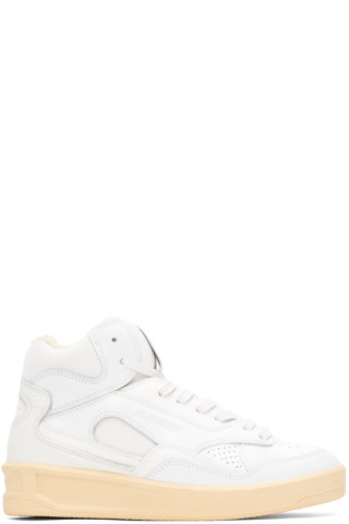 White High-Top Sneakers by Jil Sander on Sale