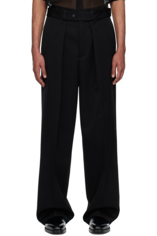 Jil Sander: Black One Pleat Trousers | SSENSE