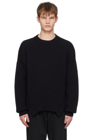 Jil Sander: Black Oversized Sweater | SSENSE