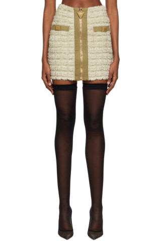 BALMAIN ベージュ ミニスカート ポケット付き Balmainのベージュ ジッパー ミニスカートがセール中