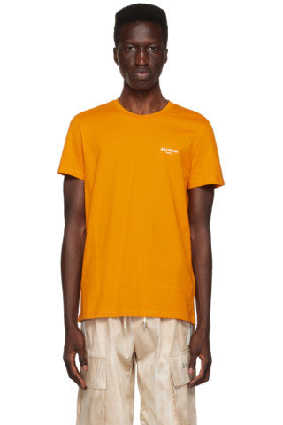 【関税込み】Balmain オレンジ フロック Tシャツ Balmainのオレンジ フロック Tシャツがセール中