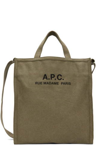 A.P.C.: カーキ Recovery トートバッグ | SSENSE 日本