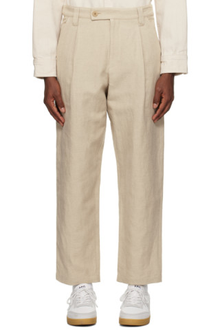 Beige Renato Trousers by A.P.C. on Sale