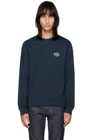 Navy Rider Sweatshirt by A.P.C. on Sale