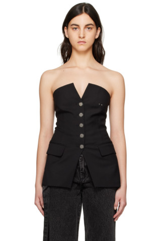 BONBOM: Black Tailored Camisole | SSENSE