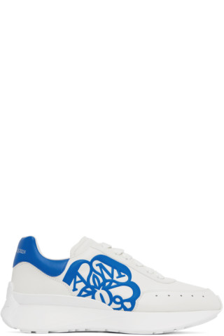 Alexander McQueen: White Leather Sneakers | SSENSE Alexander McQueen: White Leather Sneakers | SSENSE