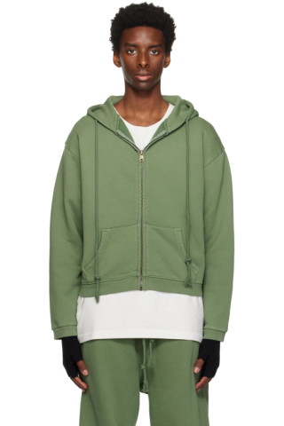 ERL - Green Zip-Up Hoodie