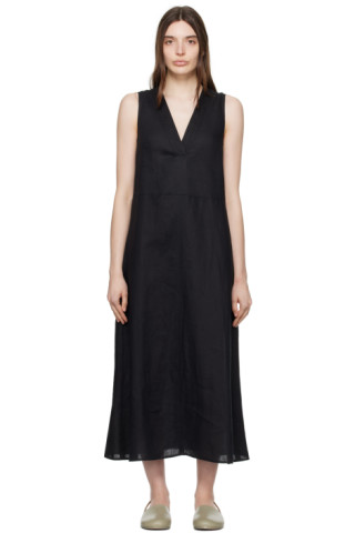 Max Mara Leisure: Black Sofocle Maxi Dress | SSENSE