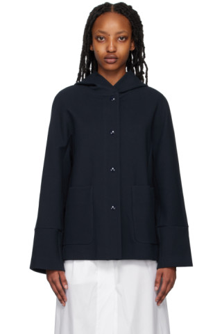 Navy Hooded Jacket by Max Mara Leisure on Sale