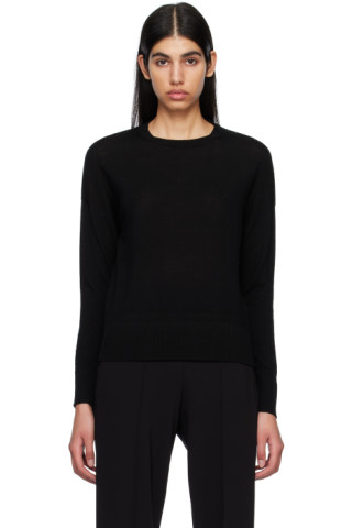 Max Mara Leisure: Black Crewneck Sweater | SSENSE