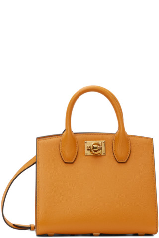 Salvatore Ferragamo: Orange Studio Box Bag | SSENSE