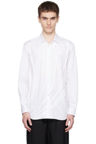 White Raw Edge Shirt by Comme des Garçons Shirt on Sale