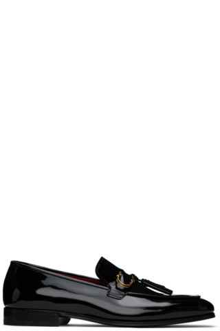 Ferragamo: Black Giuseppe Leather Loafers | SSENSE