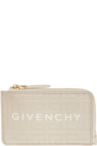 GIVENCHY G Cut 4G Coated Canvas And Leather Zip Card Holder