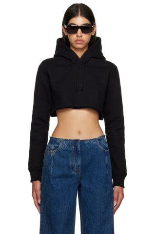 Givenchy: Black Cropped Hoodie | SSENSE