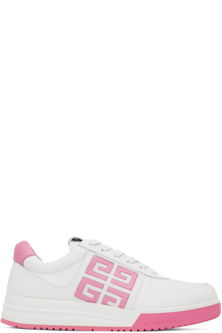 entreprenør Lodge Gør det godt Givenchy: White & Pink G4 Sneakers | SSENSE