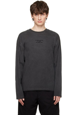 Izzue: Gray Faded Long Sleeve T-Shirt | SSENSE