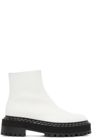 White Lug Sole Platform Boots by Proenza Schouler on Sale