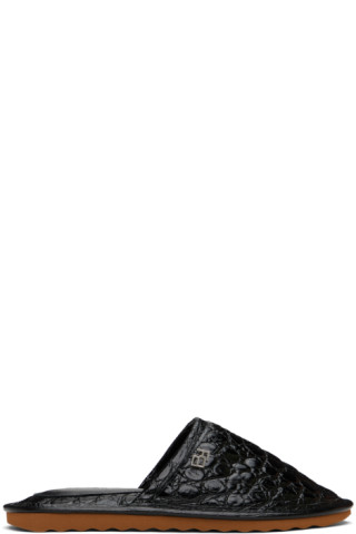 【関税込み】BY FAR ブラック Larry スリッパ Black Larry Slippers by BY FAR on Sale