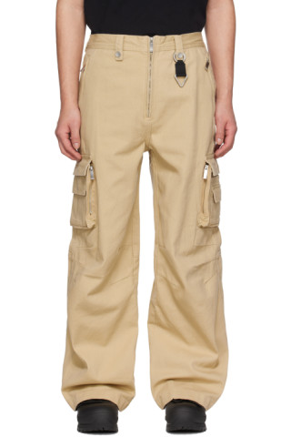 C2H4 - Khaki Exposed Fly Cargo Pants