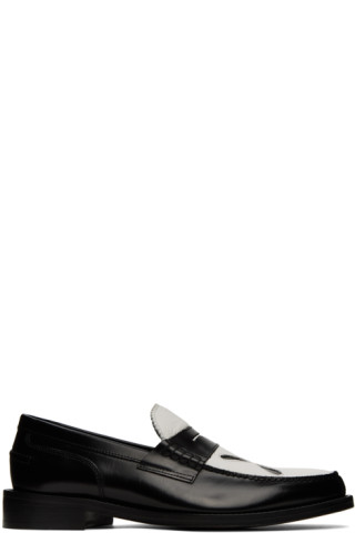 Stefan Cooke: Black & White Slashed Loafers | SSENSE Canada