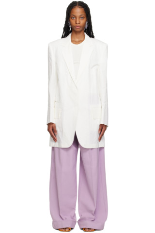 【送料&関税込】SportMax White Cotton Blend Edmea Blazer 231301F057005_1.jpg