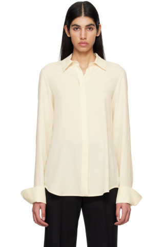 Chemise Sportmax Homme Taille L Gris Marron - Style Basique Avec Patte De Boutonnage Et écharpe, Occasion Très Bon état