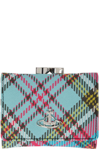 Vivienne Westwood tartan-check Print Faux-Leather Coin Purse - Blue