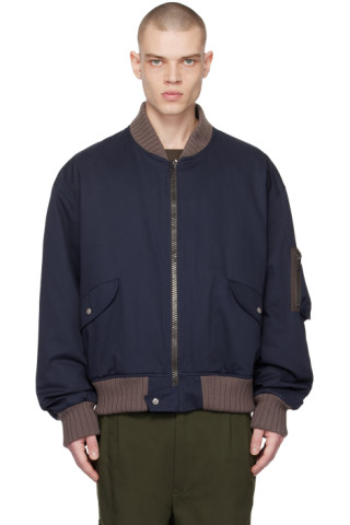 Vivienne Westwood: Navy Bernardo Bomber Jacket | SSENSE Vivienne Westwood: Navy Bernardo Bomber Jacket | SSENSE