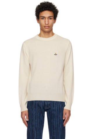 Off-White Embroidered Sweater by Vivienne Westwood on Sale