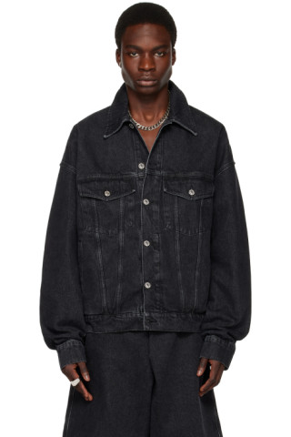 LU'U DAN: Black Faded Denim Jacket | SSENSE