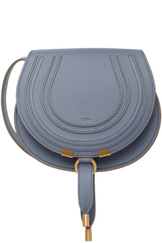 Chloé: Blue Small Marcie Saddle Bag | SSENSE