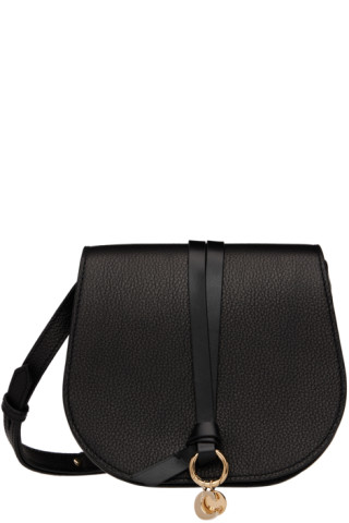 Black Mini Alphabet Saddle Bag by Chloé on Sale