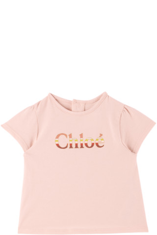 Chloé Kids Pink T-Shirt Baby Girl - Size: 12M