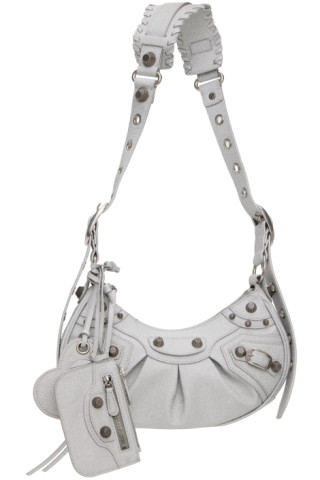 Balenciaga: Silver XS 'Le Cagole' Shoulder Bag | SSENSE