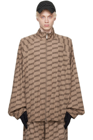 Balenciaga: ブラウン BB モノグラム トラックジャケット | SSENSE 日本