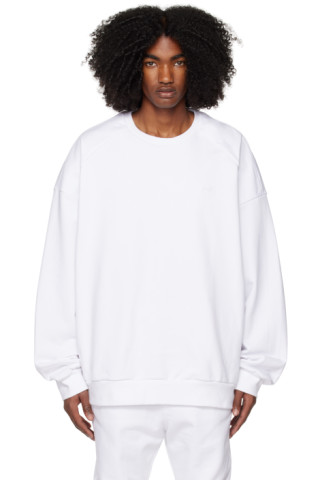 Juun.J: White 'Mouvement' Sweatshirt | SSENSE