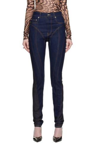 Mugler - Navy Spiral Jeans